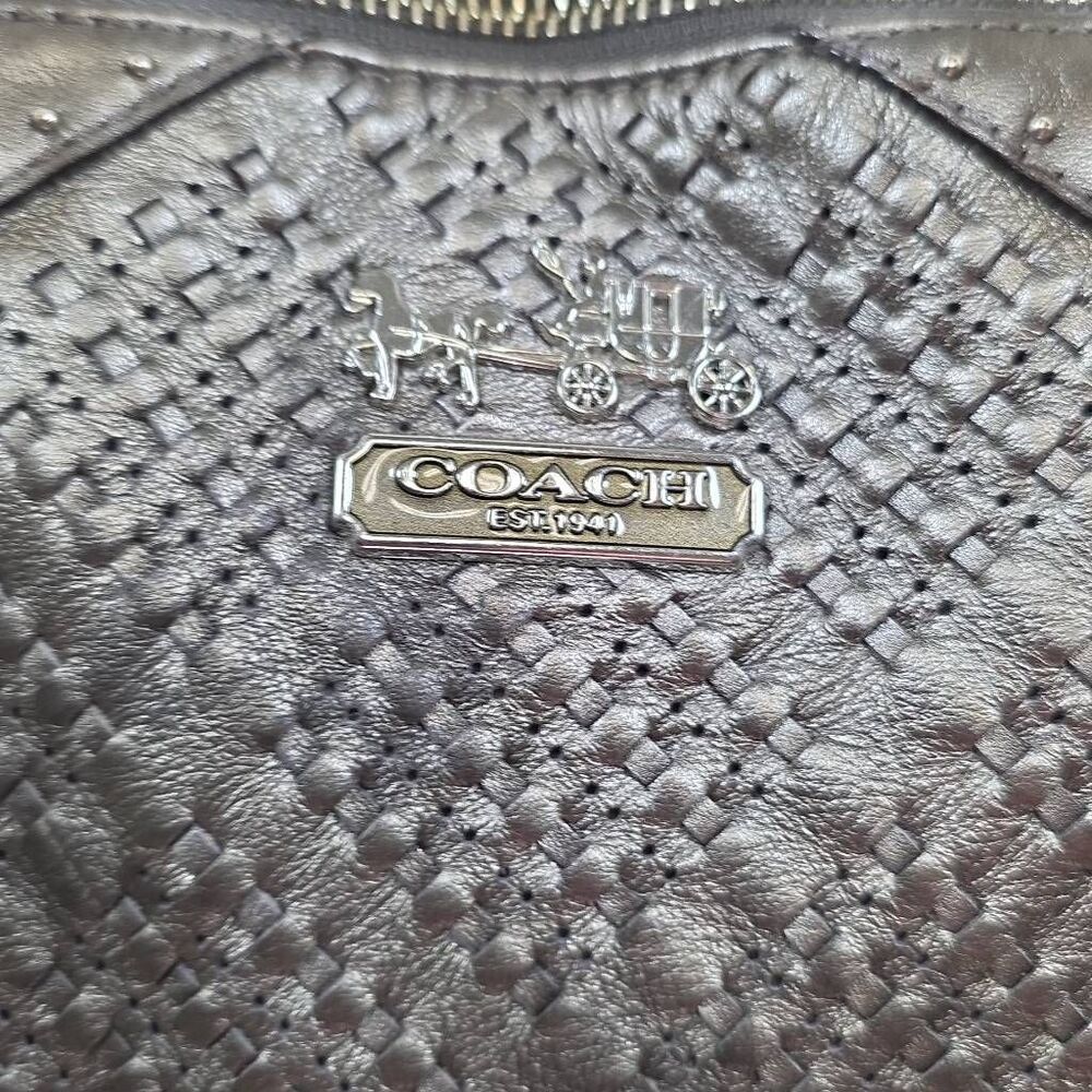 Coach Madison Woven Leather Sophia Satchel - Picture 4 of 16